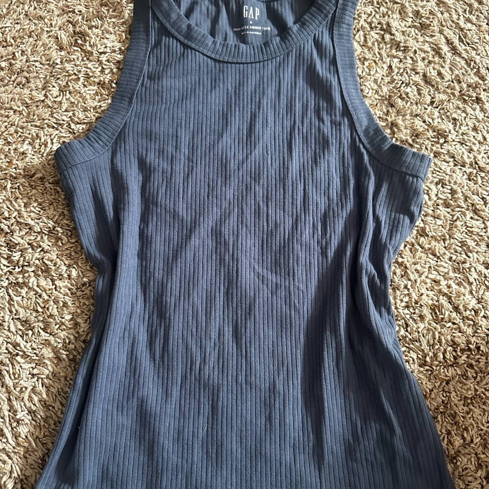 GAP Women's Gray Ribbed Tank Top
